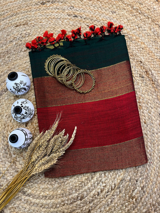 Vibrant Fusion Linen Saree - WEVOW