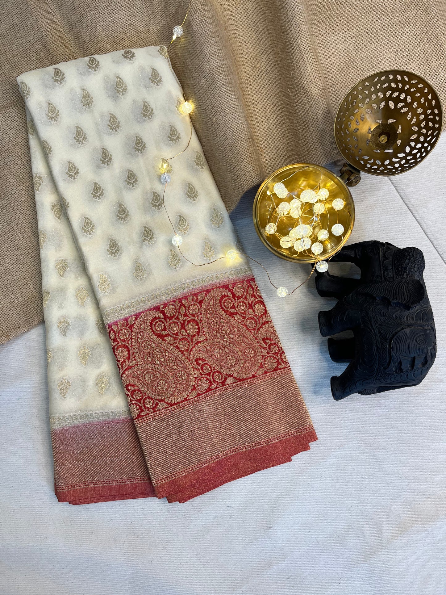 Traditional Kolka Buta Saree with Intricate Work